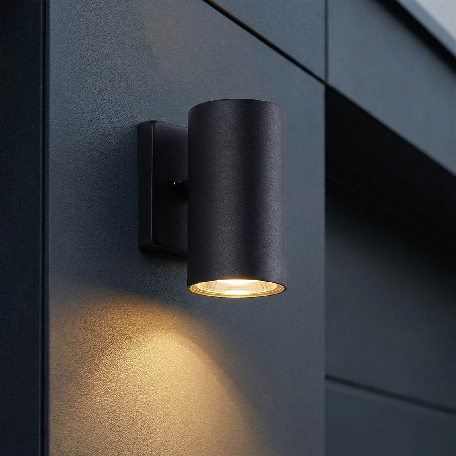 2 Pack 7» Outdoor LED Wall Light Modern Black Porch Sconce Mount Metal Fixture