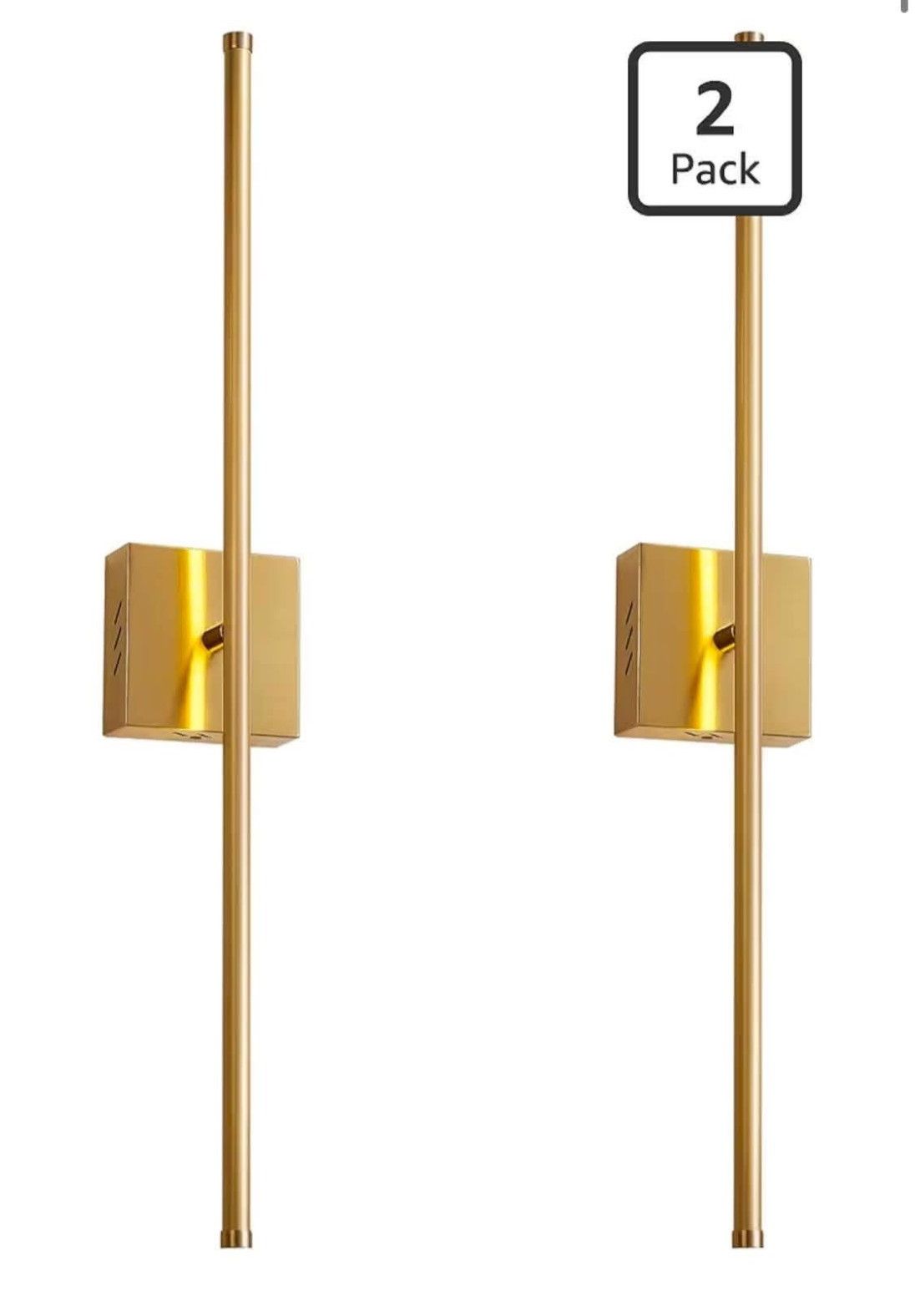 27.8 Inch Hardwired Wall Sconces Set of Two, 3000K Warm White Dimmable Brushed..