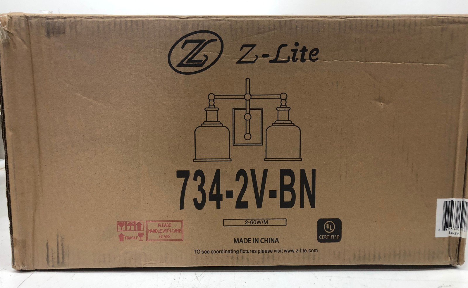 Z-Lite Bryant 16 in. 2-Light Brushed Nickel Vanity Light Seeded Glass 734-2V-BN