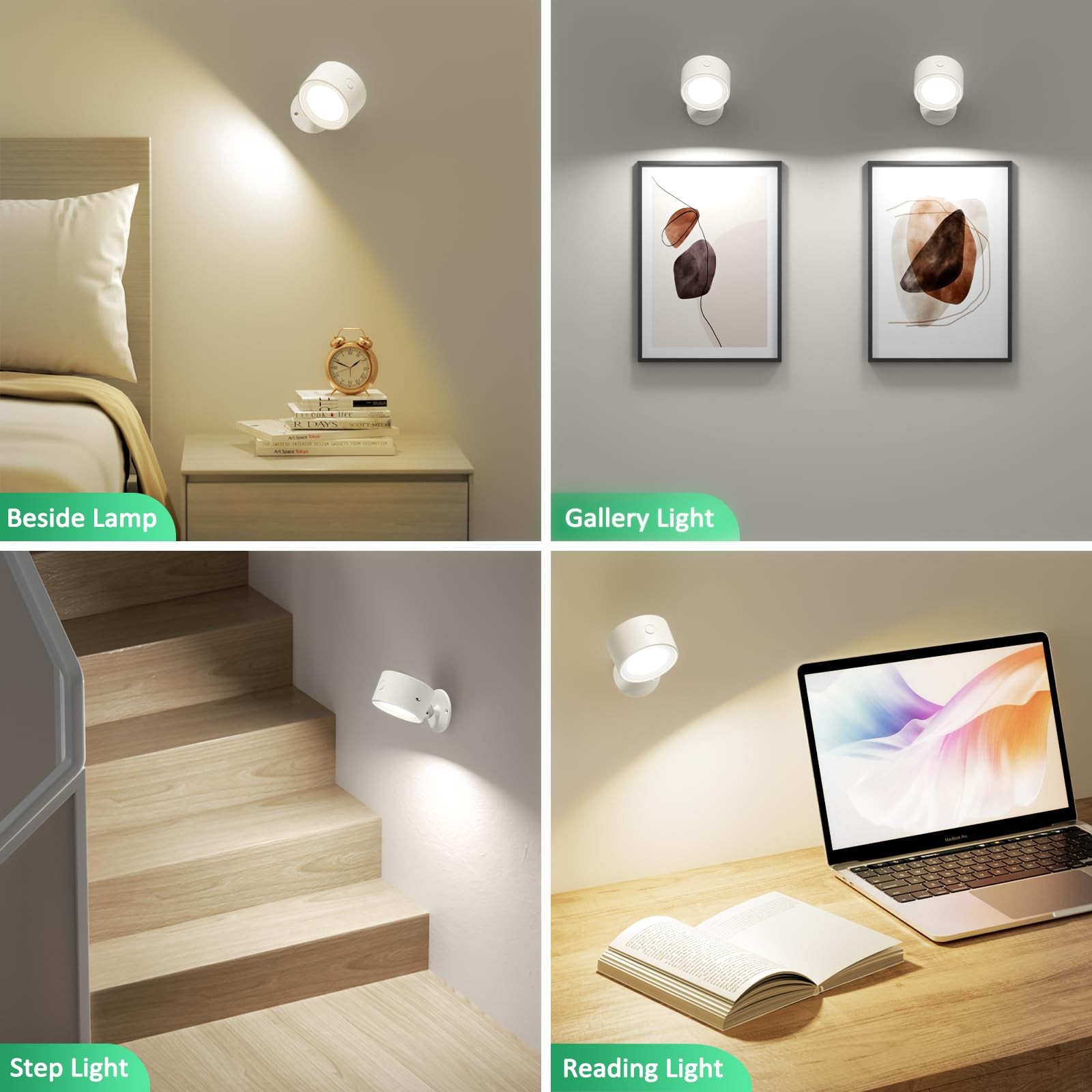 LED Wall Lights 3000mAh Rechargeable Battery – Remote Control, Dimmable, 3