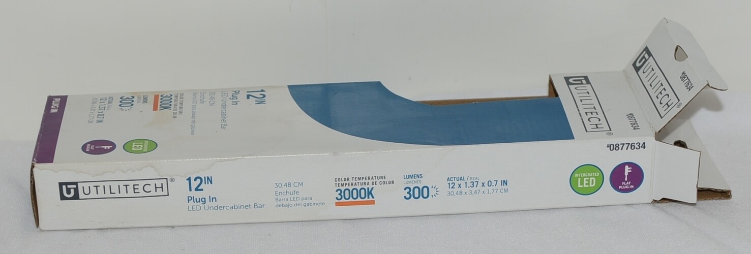 Utilitech 0877634 12 Inch Long LED Plug In Undercabinet Light 300 Lumen