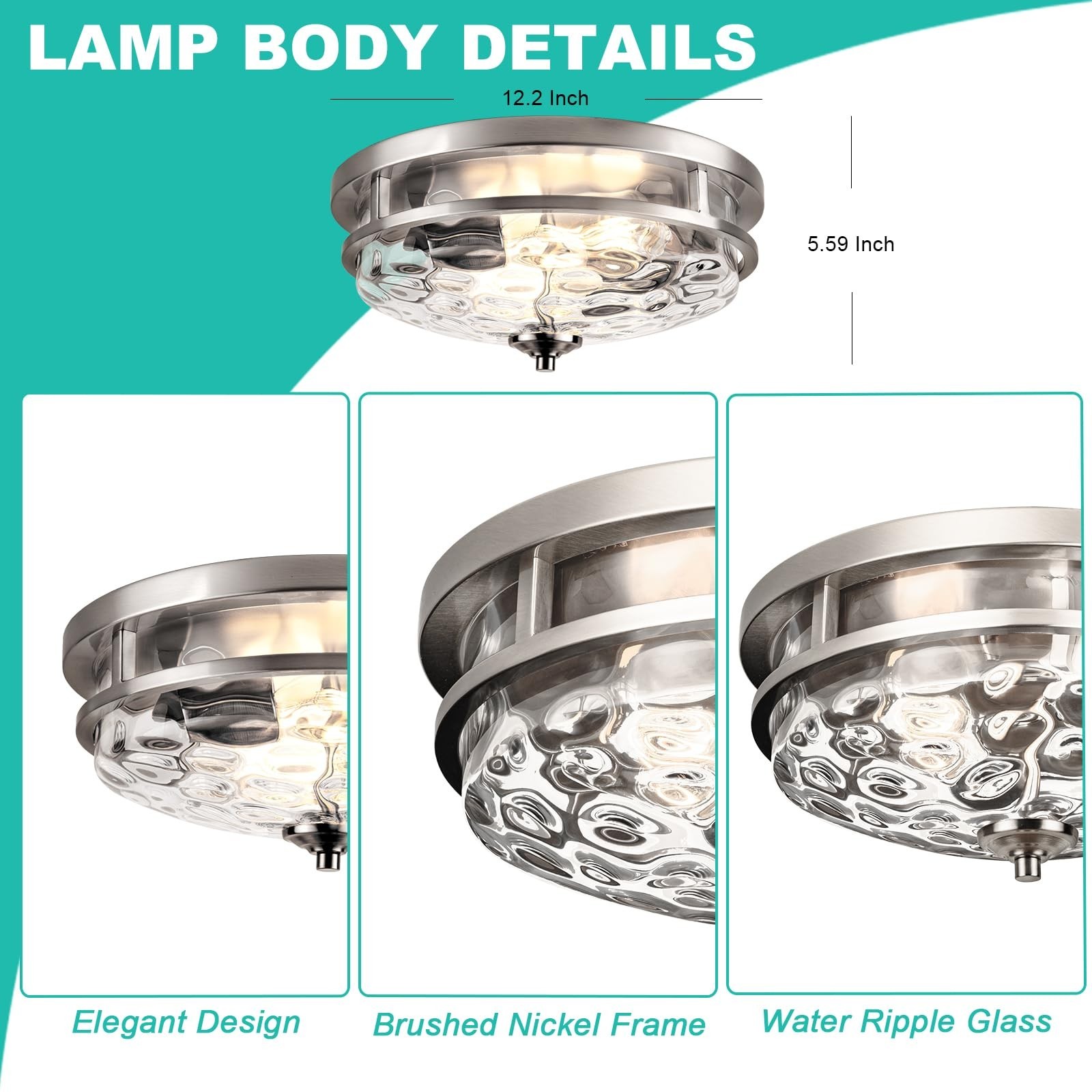 Flush Mount Ceiling Lights, 2-Light Farmhouse Close to Ceiling Light, Industr…