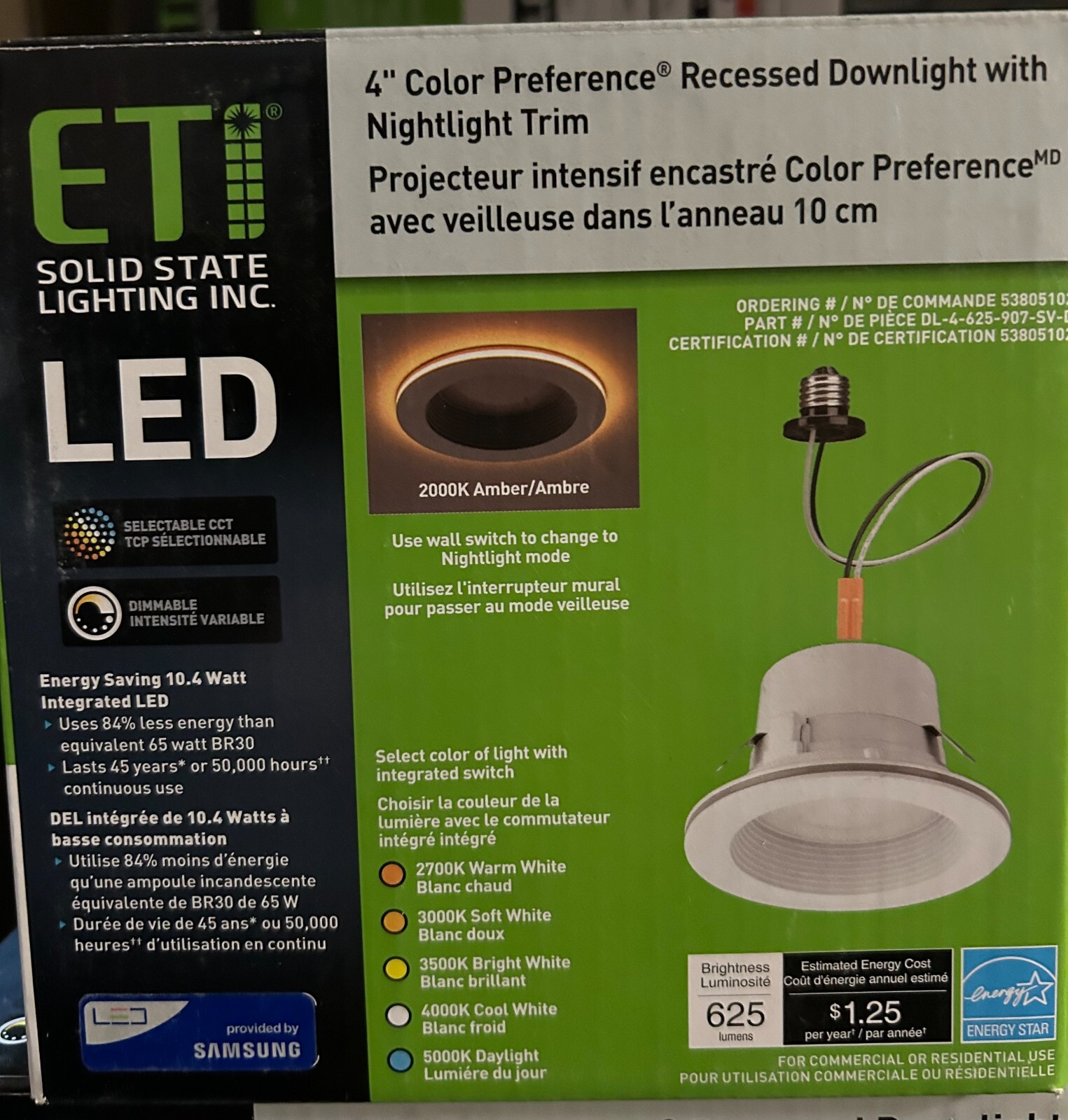 4 in. Adjustable CCT Integrated LED Recessed Light Trim with Night Light 625 Lm