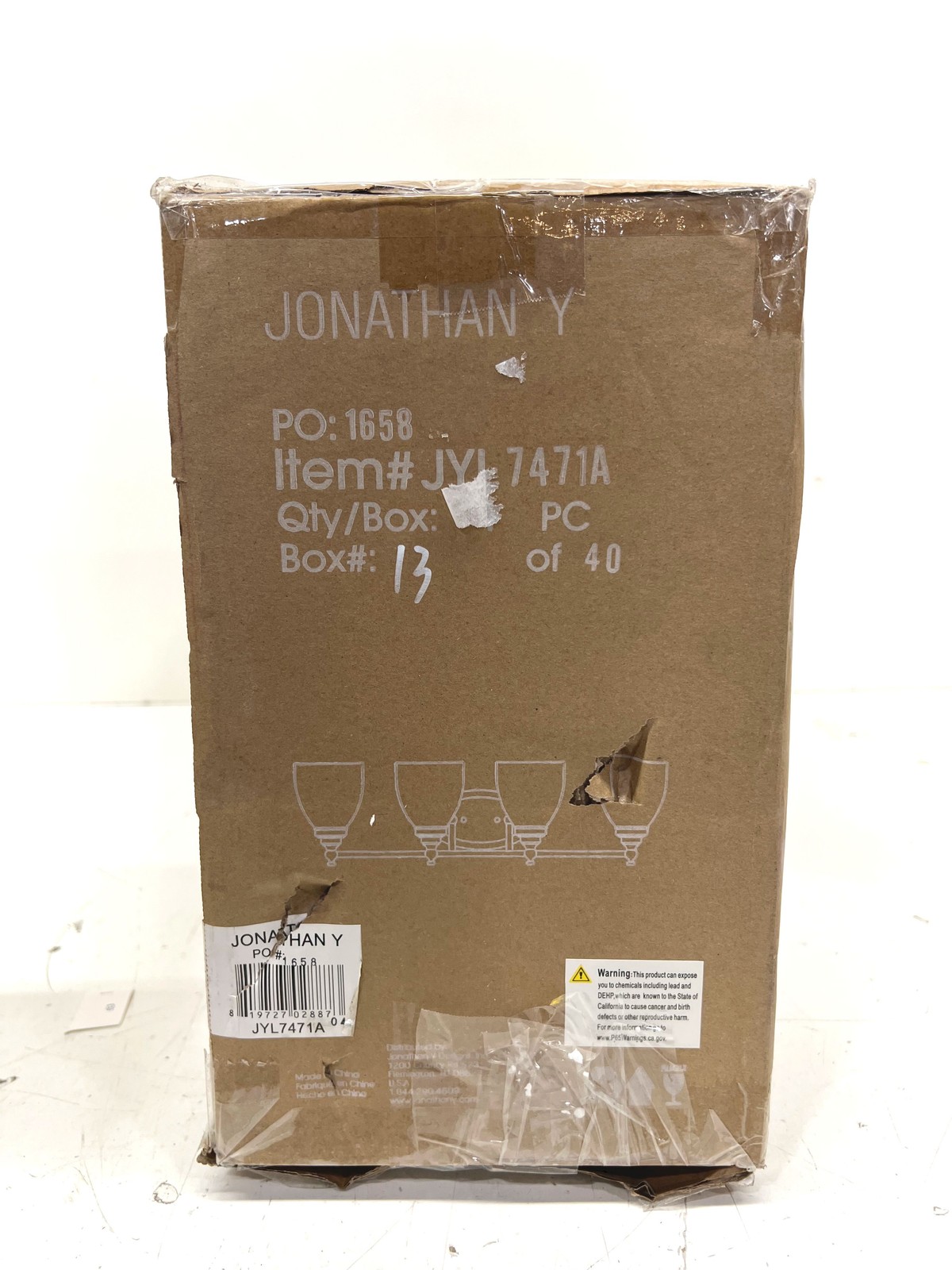 Jonathan Y Marais 30 in. 4-Light Metal/Glass Oil Rubbed Bronze LED Wall Sconce