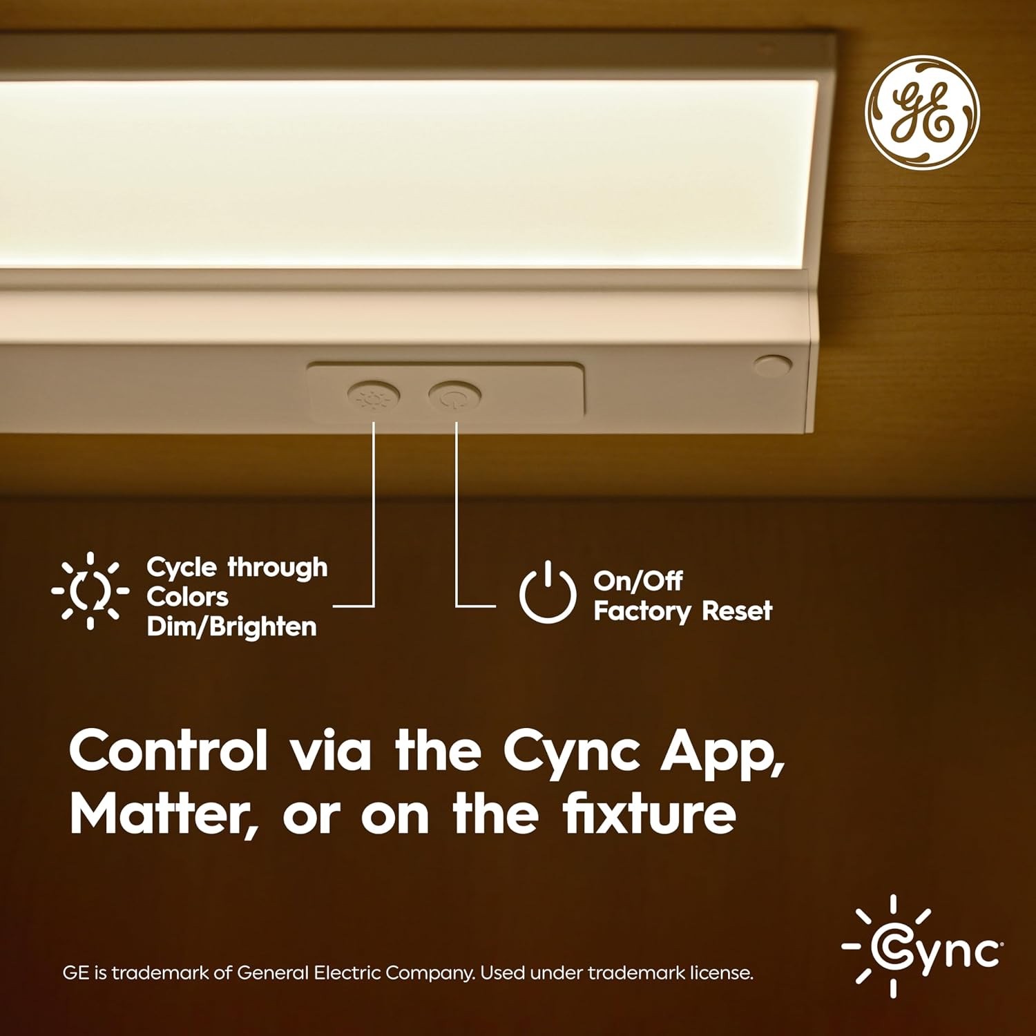 GE Cync Reveal HD+ 12in Smart Undercabinet Color Changing Light Bar