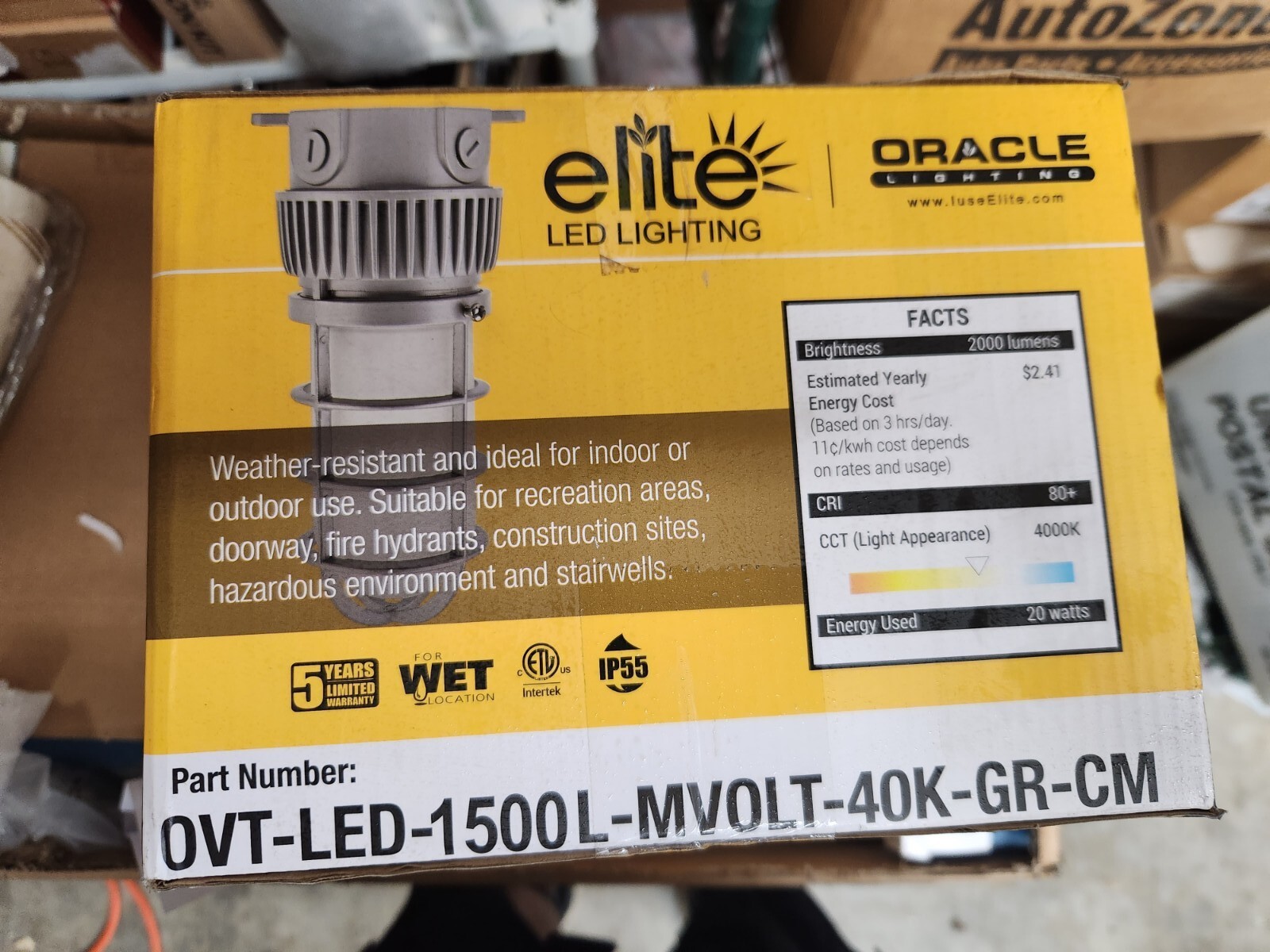 LED Vapor Tight Jelly Jar Light 20W IP55 Industrial JAR Ceiling Mount light Ovt