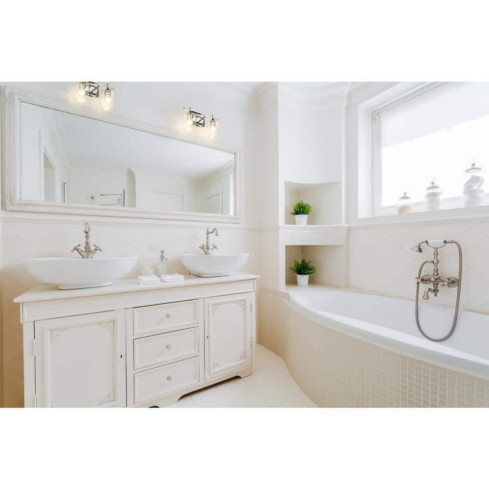 Unbranded Joliet 15 in. 2-Light Chrome Vanity Light with Clear Glass