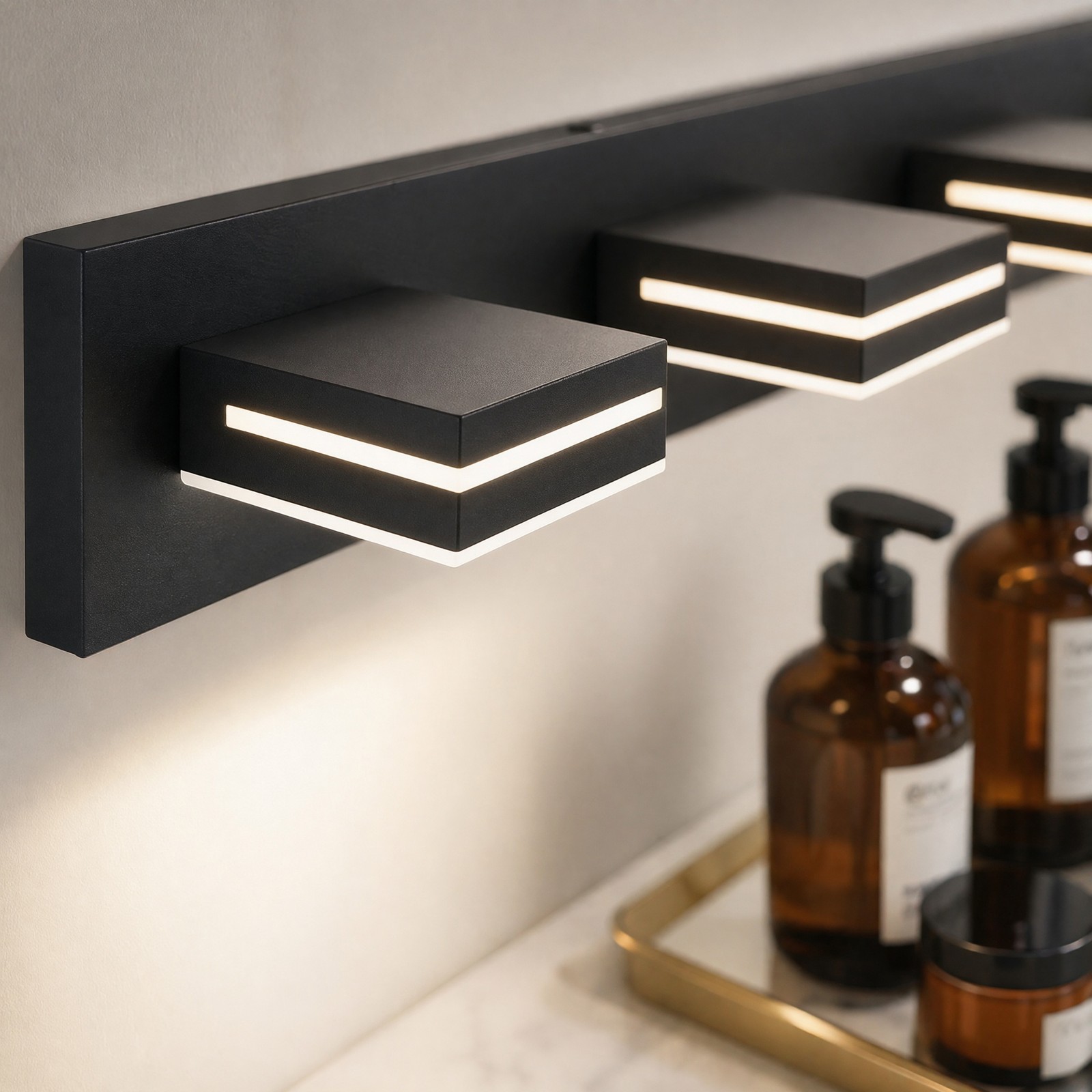 40 Inch 5 Lights Modern Vanity Light LED Black Bathroom Mirror Wall Lamp Fixture