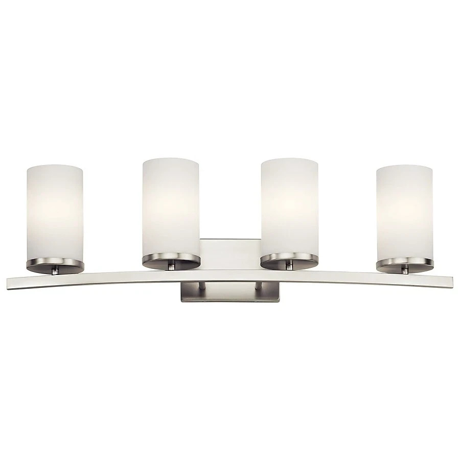 Kichler Crosby 31 in. 4-Light Brushed Nickel Vanity Light w/Etched Opal Glass