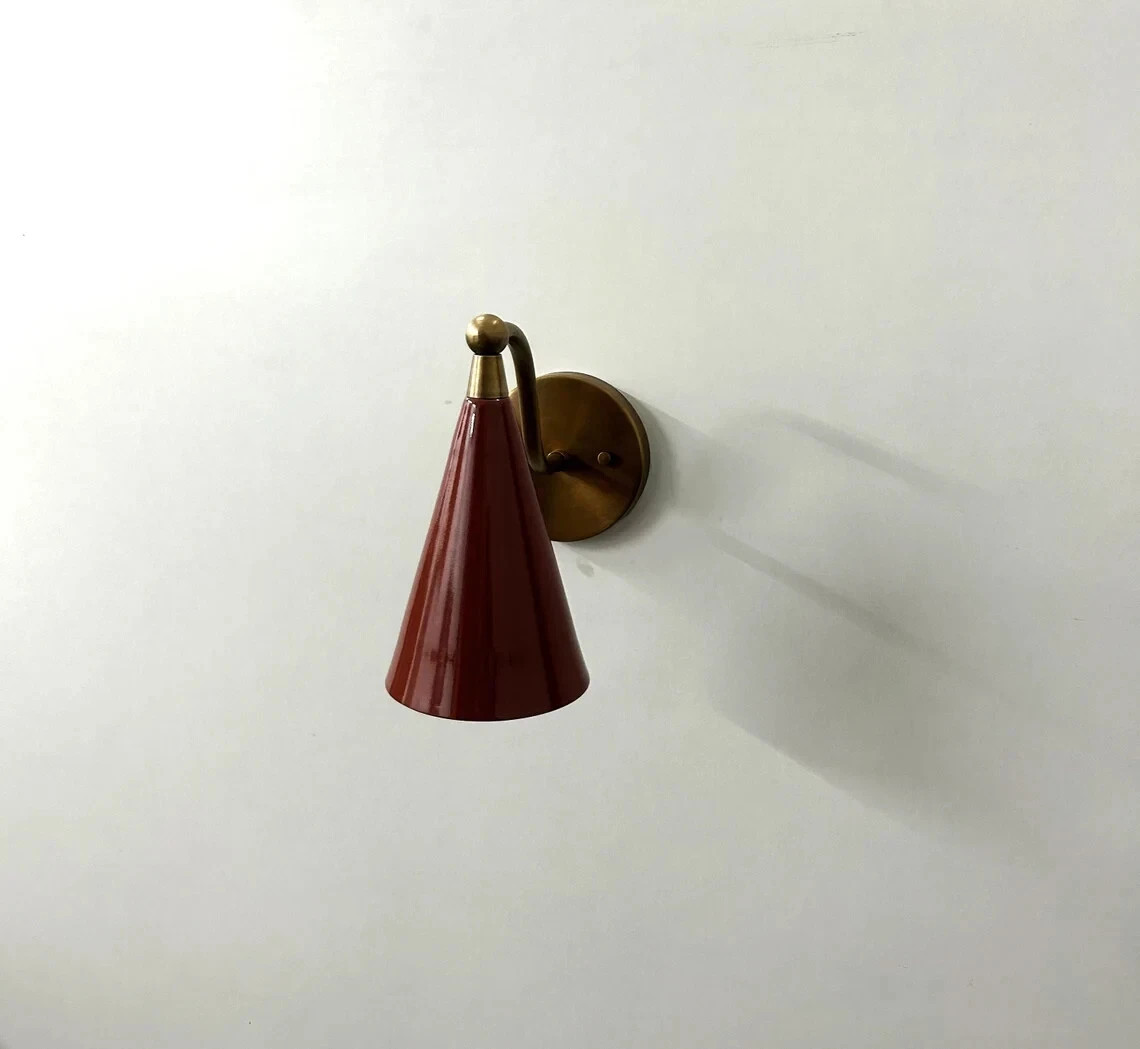 1 Light Modern Styl Mid Century Raw Brass Wall Lamp fixture Handmade Wall Sconce