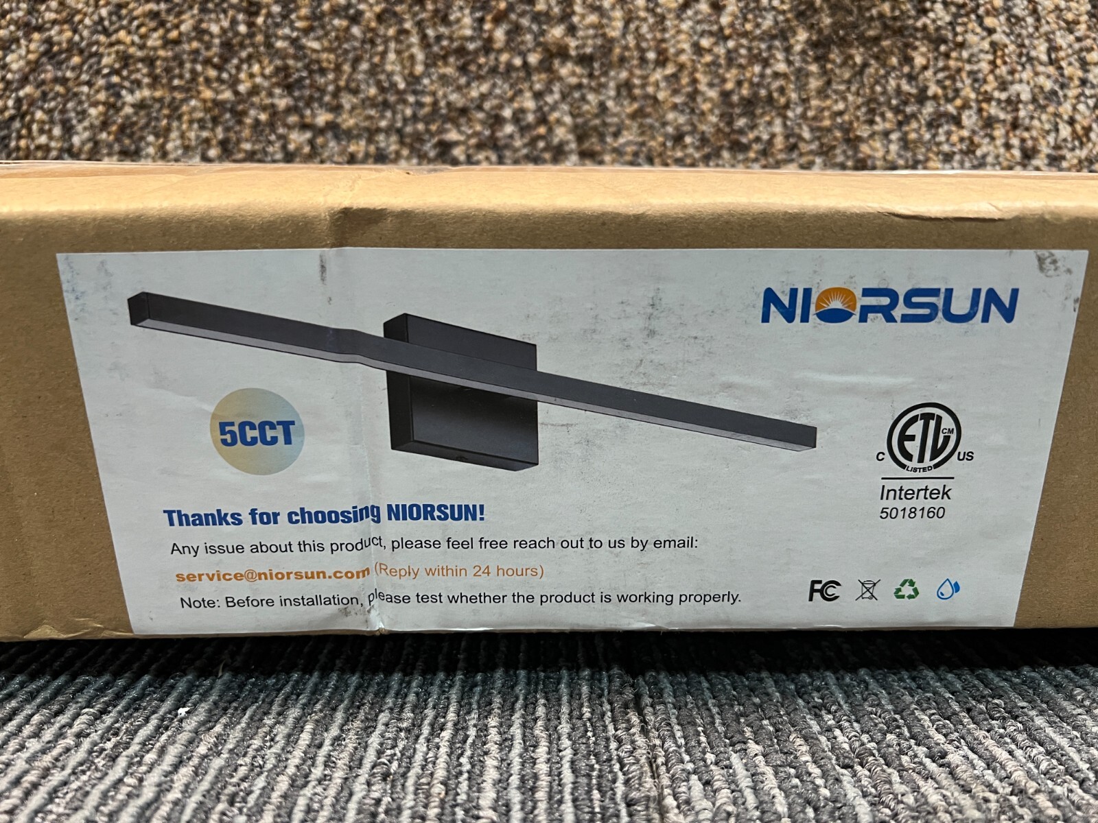 NIORSUN 23.62 Inch Modern Bathroom Vanity Light Dimmable 5CCT 980LM 14W LED Bath