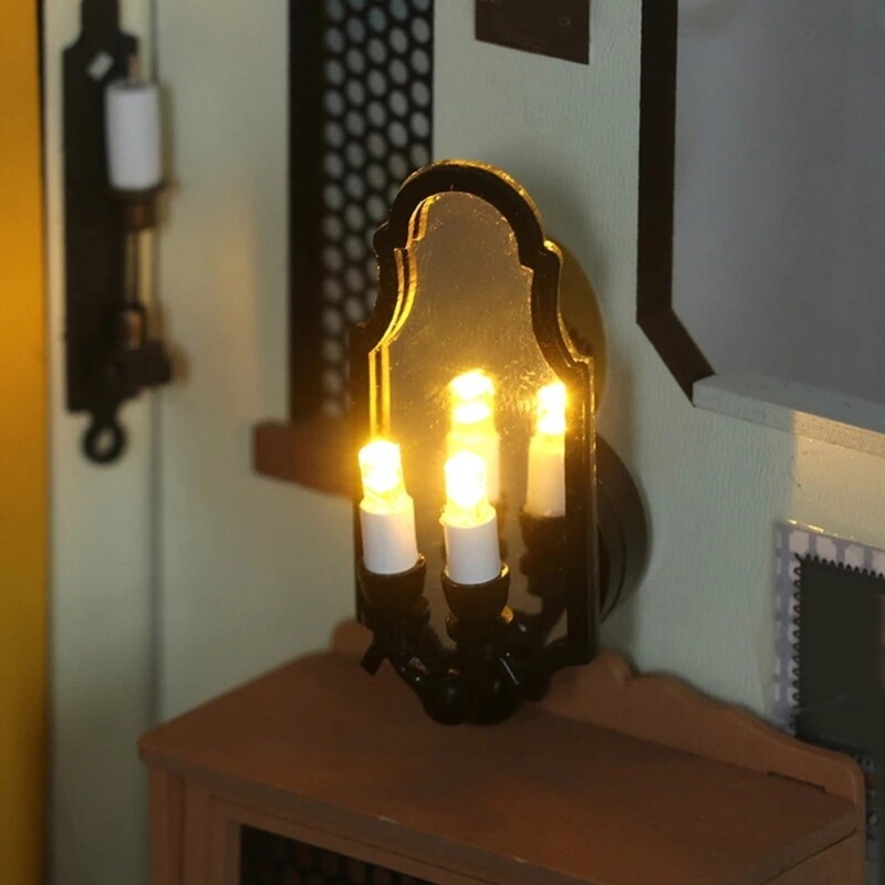 Led Wall Sconce for 1/12 Scale Miniature Dollhouses Lighting Wall Lamp Accessory