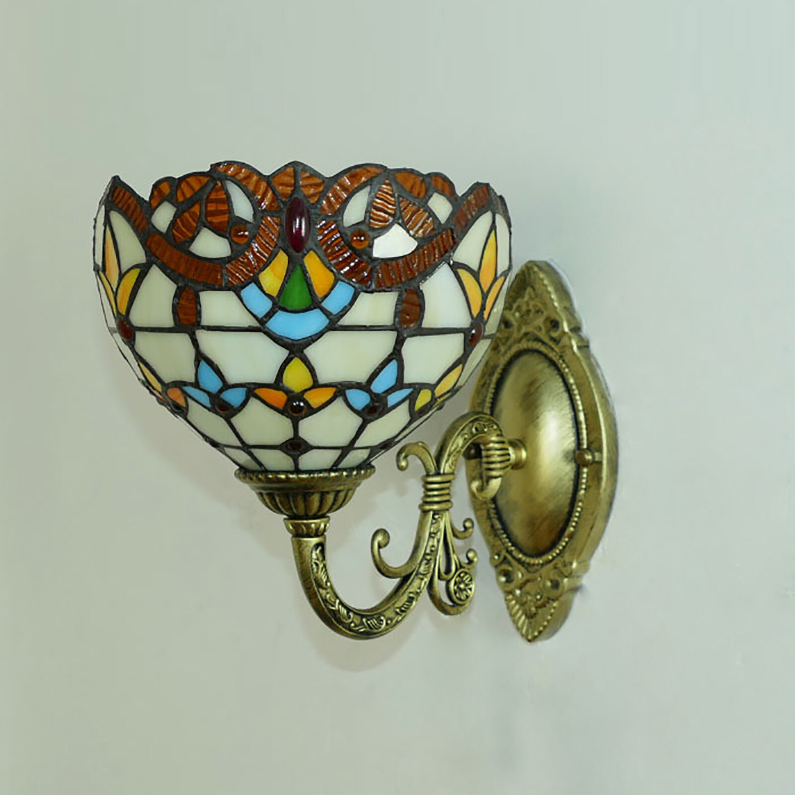 Tiffany Style Wall Sconce Stained Glass Light Art Deco Fixture Wall Mount Lamp