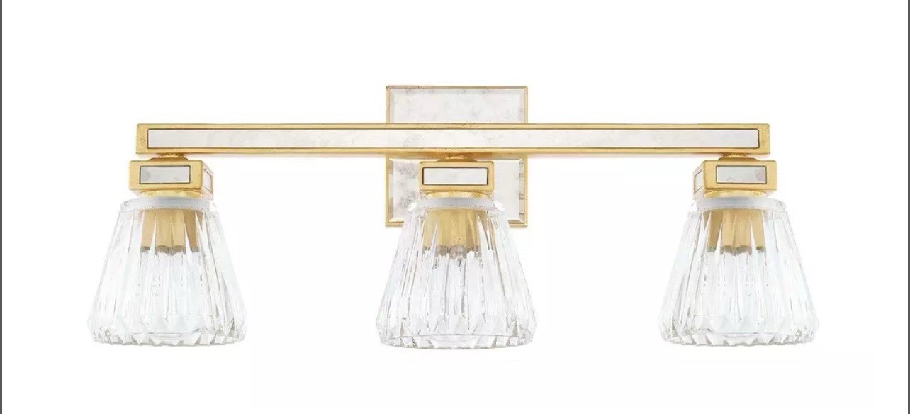 Abella 100W 3-Light Medium E-26 Incandescent Vanity Fixture in Capital Gold