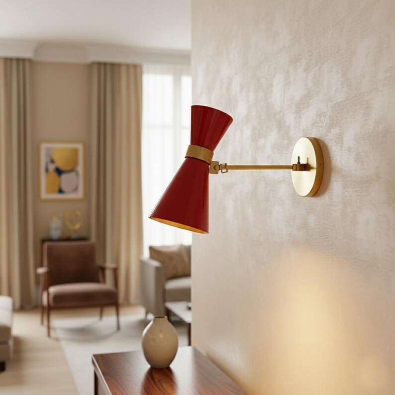Handmade Raw Brass Sputnik Wall Lamp – Stilnovo Style Sconce