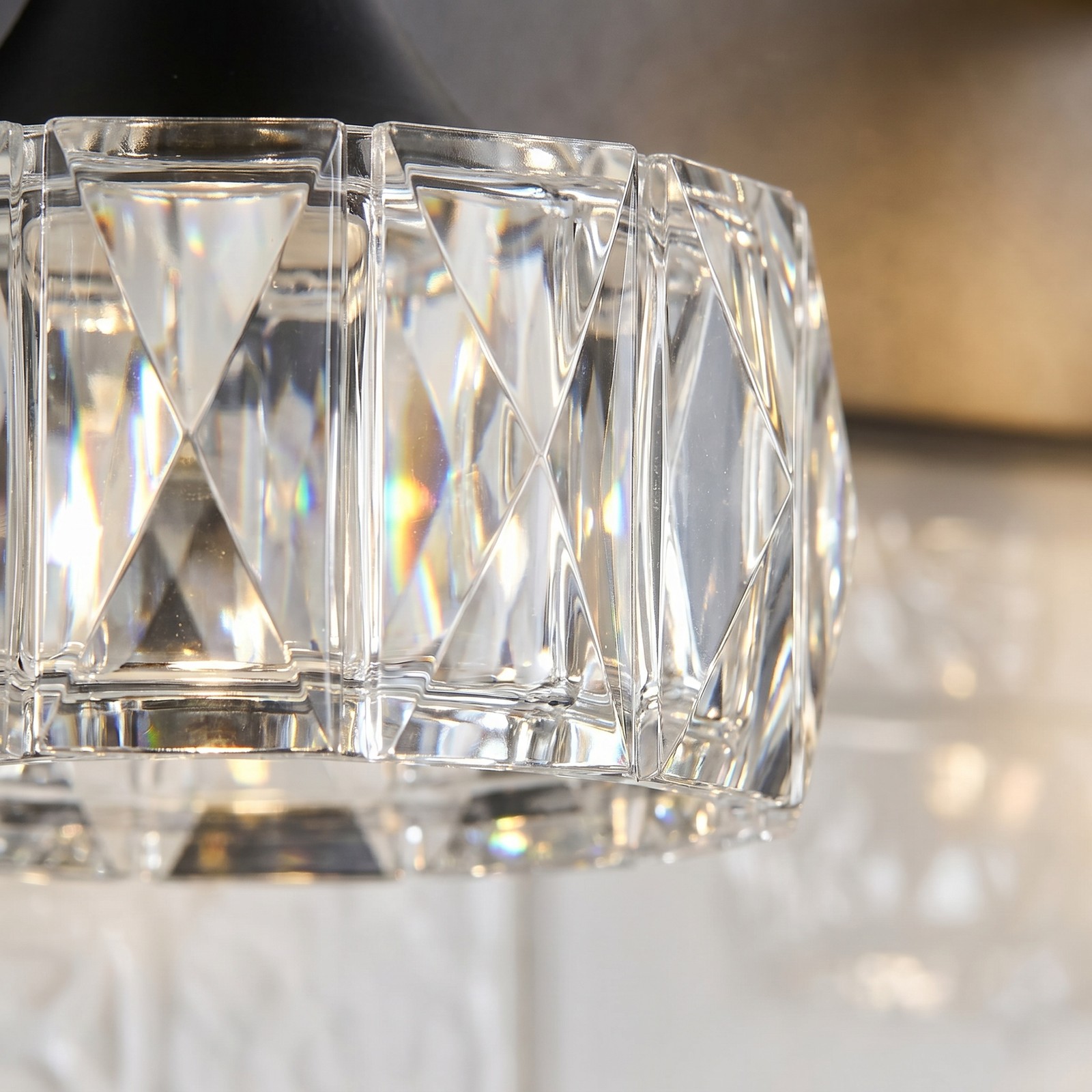 44» Crystal Shade Vanity Light 6 Lights LED Bathroom Mirror Wall Sconce Fixture