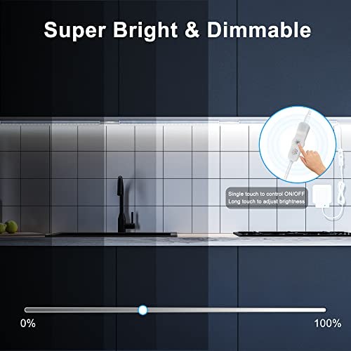 Under Cabinet Lights Plug in, 3 Pcs 12 Inch 3 Pack Daylight White (6000K)