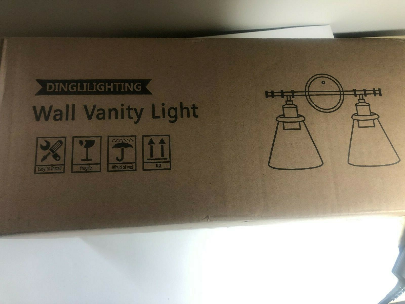 DLLT Wall Sconces Lighting, Hanging Wall Mount Lamp, 2 Light Farmhouse Bath Vani