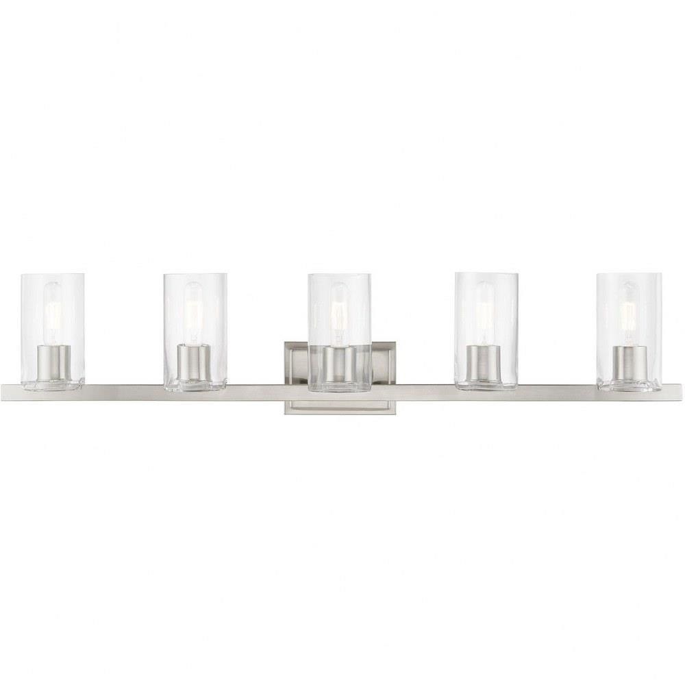 5 Light Bathroom Light In Contemporary Style-8.75 Inches Tall and 42 Inches