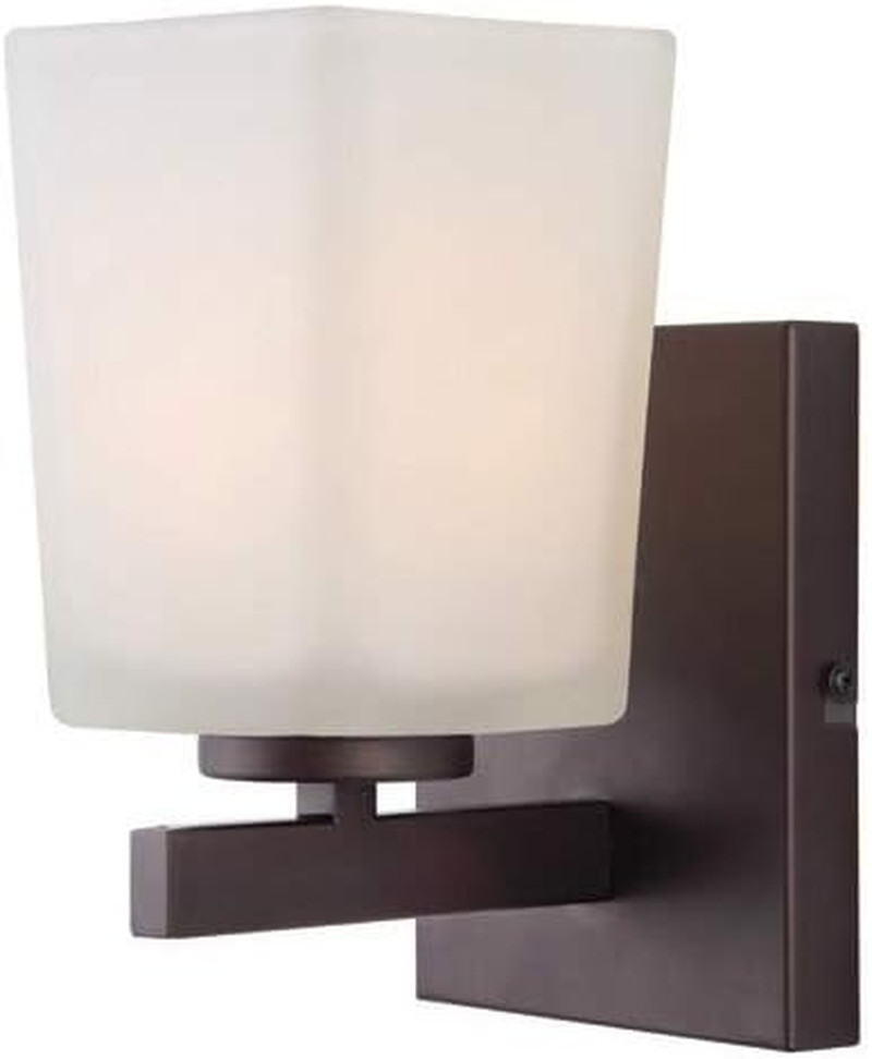 Hartley 1-Light Vanity in Oil Rubbed Bronze with Opal Glass Shade