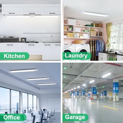 LED Shop Light Fixture, 2FT Linkable 18W Plug in Wall 2FT/with plug White