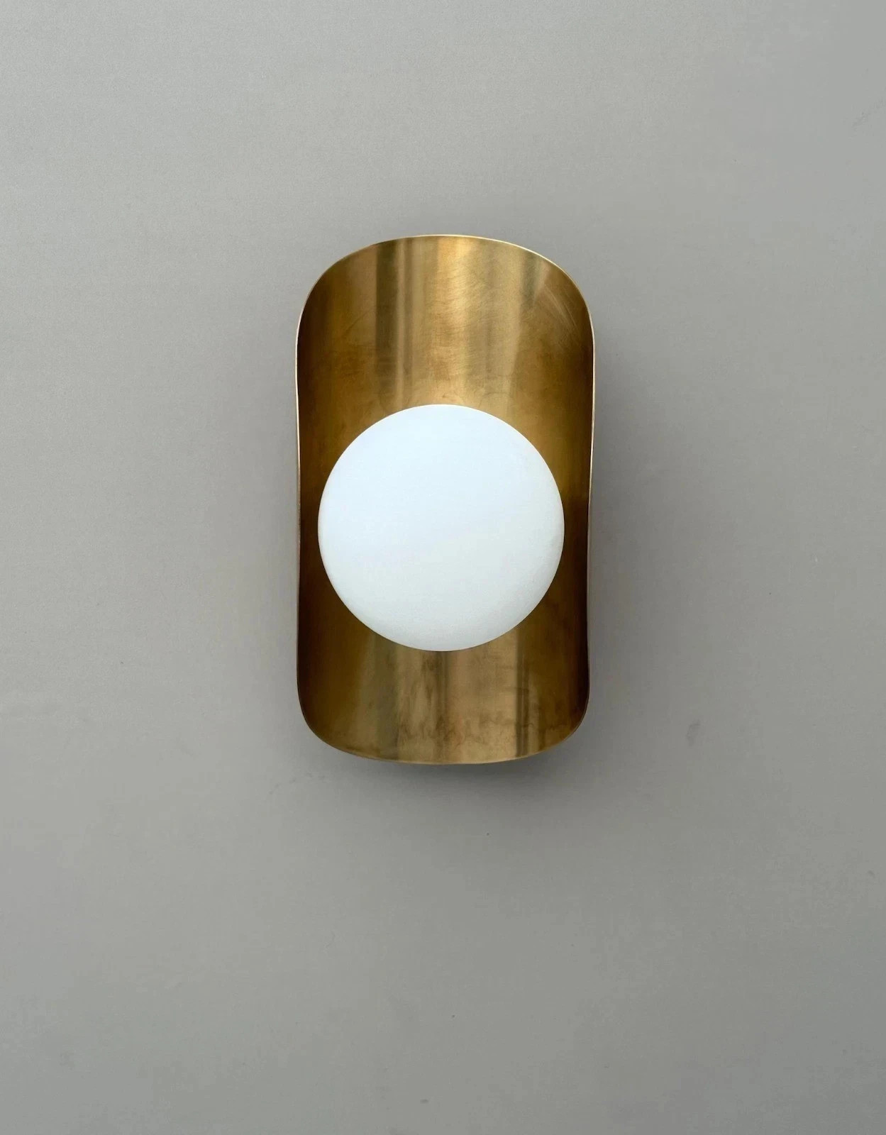 Mid Century Brass Wall Sconce Modern Frosted Glass Accent Wall Fixture Light