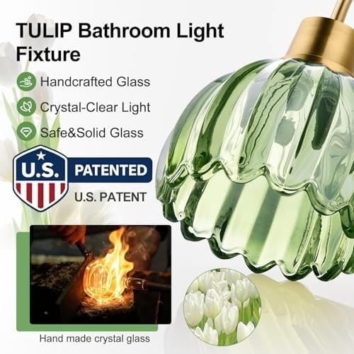 Bathroom Light Fixtures (3-Light, 20 in), Brushed Gold Vanity Lights for Bathroo