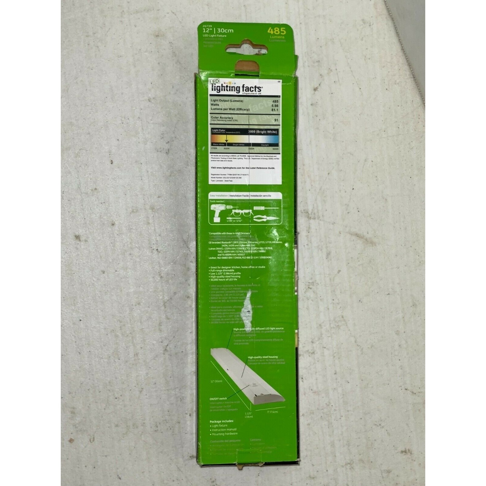 Commercial Electric 13 in. Slim LED Color Under Cabinet Light New 100544972