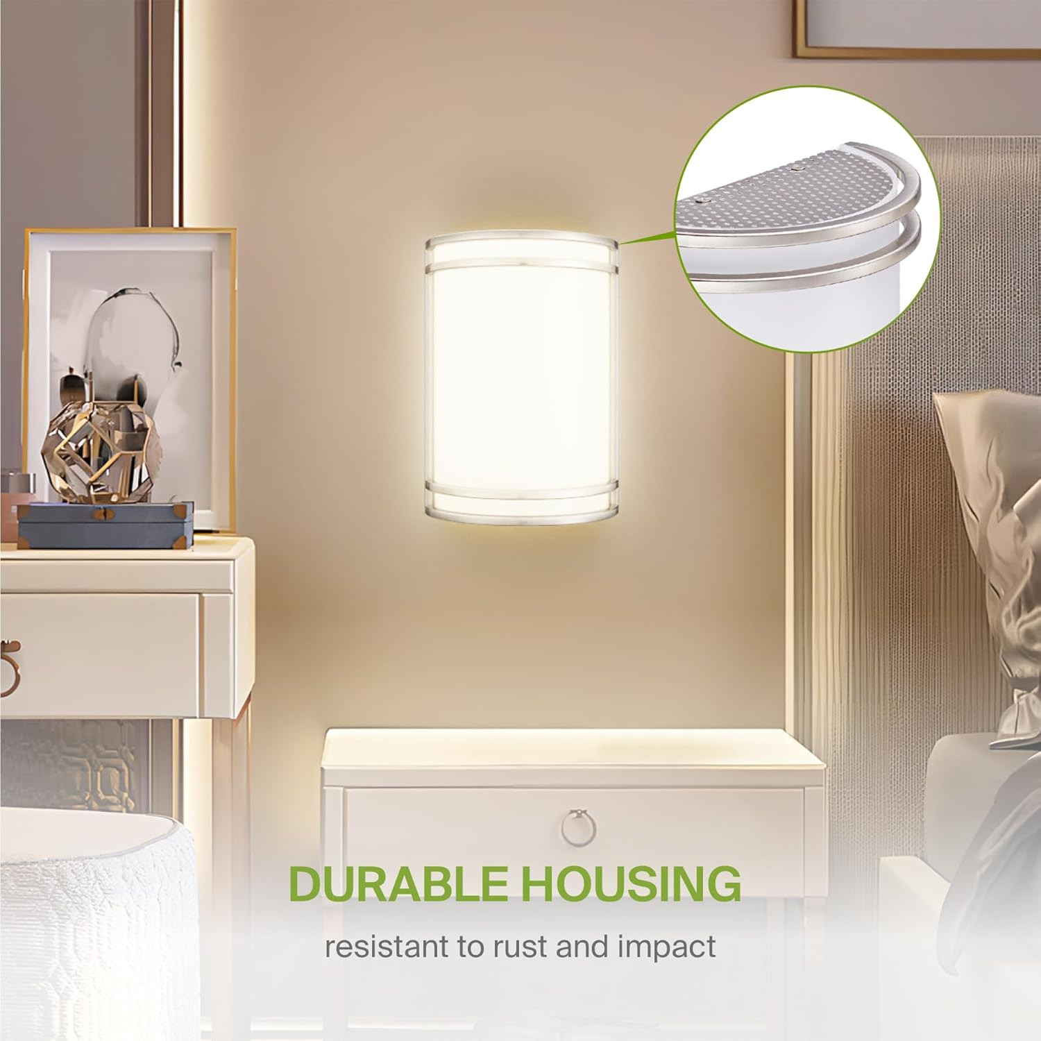 LED Indoor Wall Mount Light Fixture – 10 Inch 15W Modern Interior Brushed Nic…