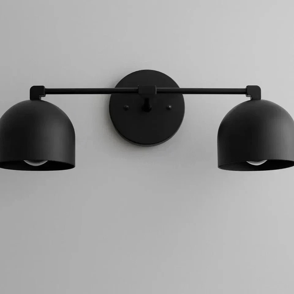 Mid Century Wall Sconce Deep Ball Vanity Light Modern Bathroom Black Brass