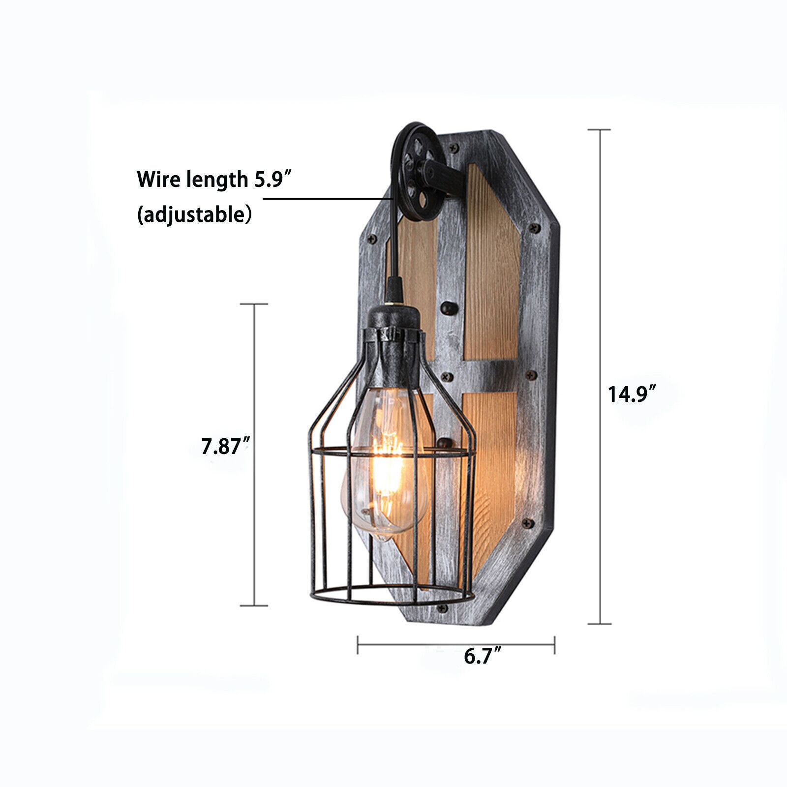 Farmhouse Wall Light Fixture Sconce Vintage Industrial Rustic Metal Wall Lamp