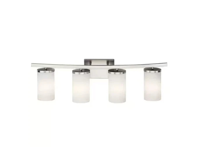 Kichler Crosby 31 in. 4-Light Brushed Nickel Vanity Light w/Etched Opal Glass