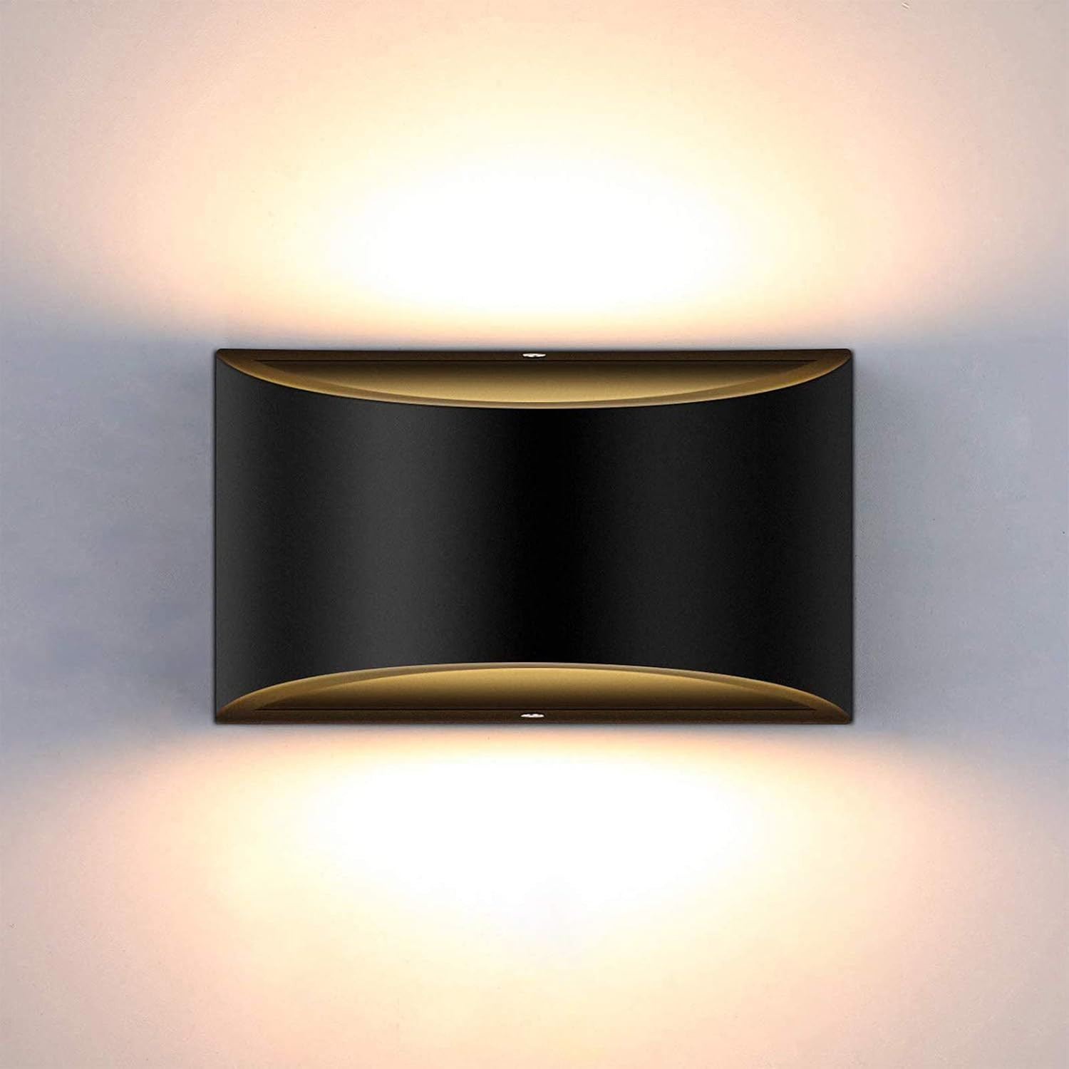 Dimmable Black LED Wall Sconce, Modern Up Down Light for Home Decor