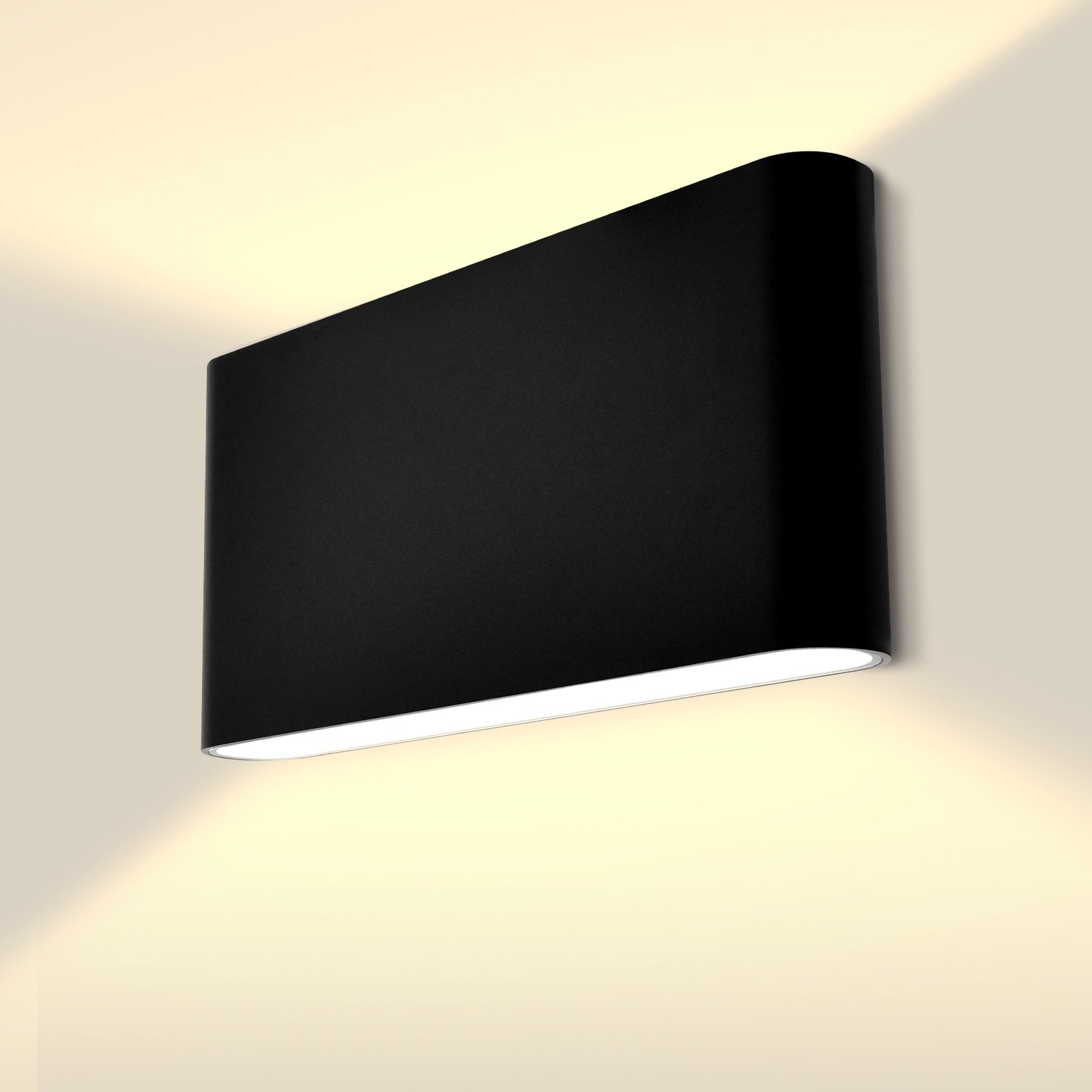 Luxrite 10″ LED Up and Down Wall Light, 5CCT, IP65, Black, 24W, 2100LM, ETL