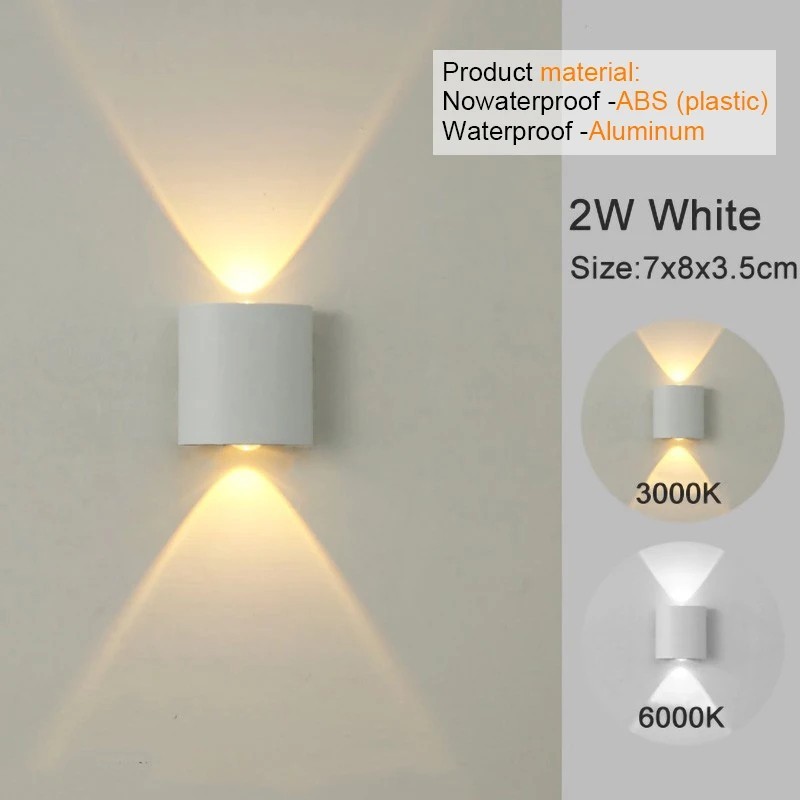 LED Wall Sconces Modern Indoor Outdoor Lamp White Up Down Wall Mount Lights