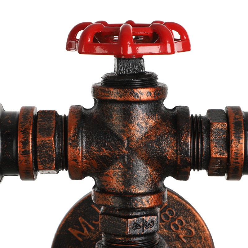 Steampunk Pipe Wall Mount Light Industrial Multi Head Wall Lamp for Staircase