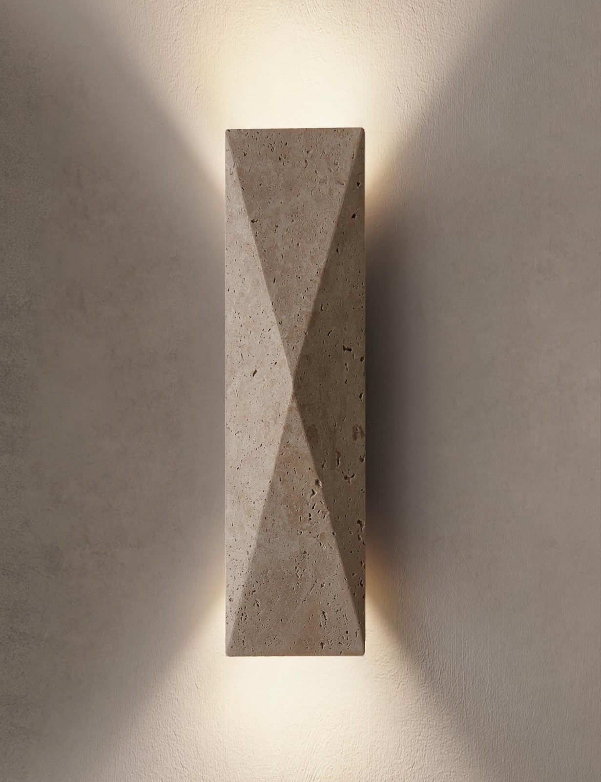 LVLVlech Travertine Wall Sconce, Stone Up Down Light for Hallway Bedroom
