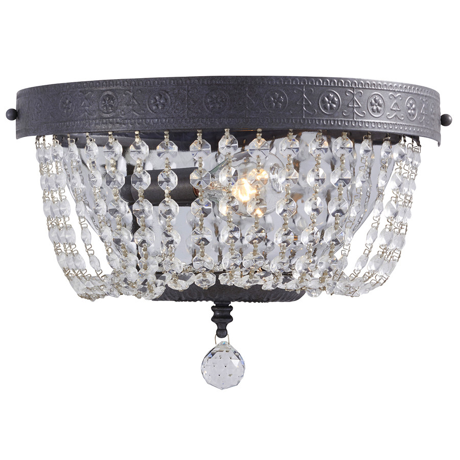BREELY 1-Light Crytal Glass Bead Shade Pocket Wall Sconce Antique Pewter Finish