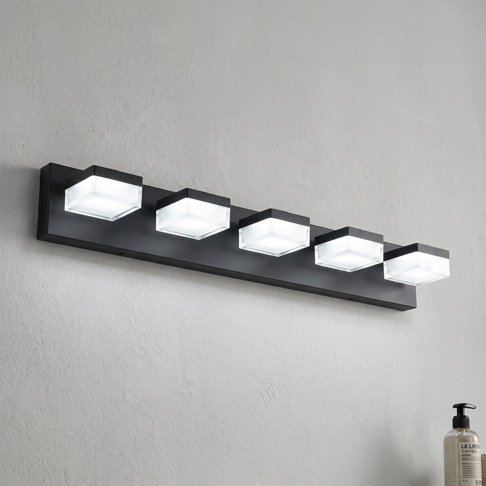 31» Matte Black Vanity Light 5 Lights LED Bathroom Mirror Wall Sconce Fixture