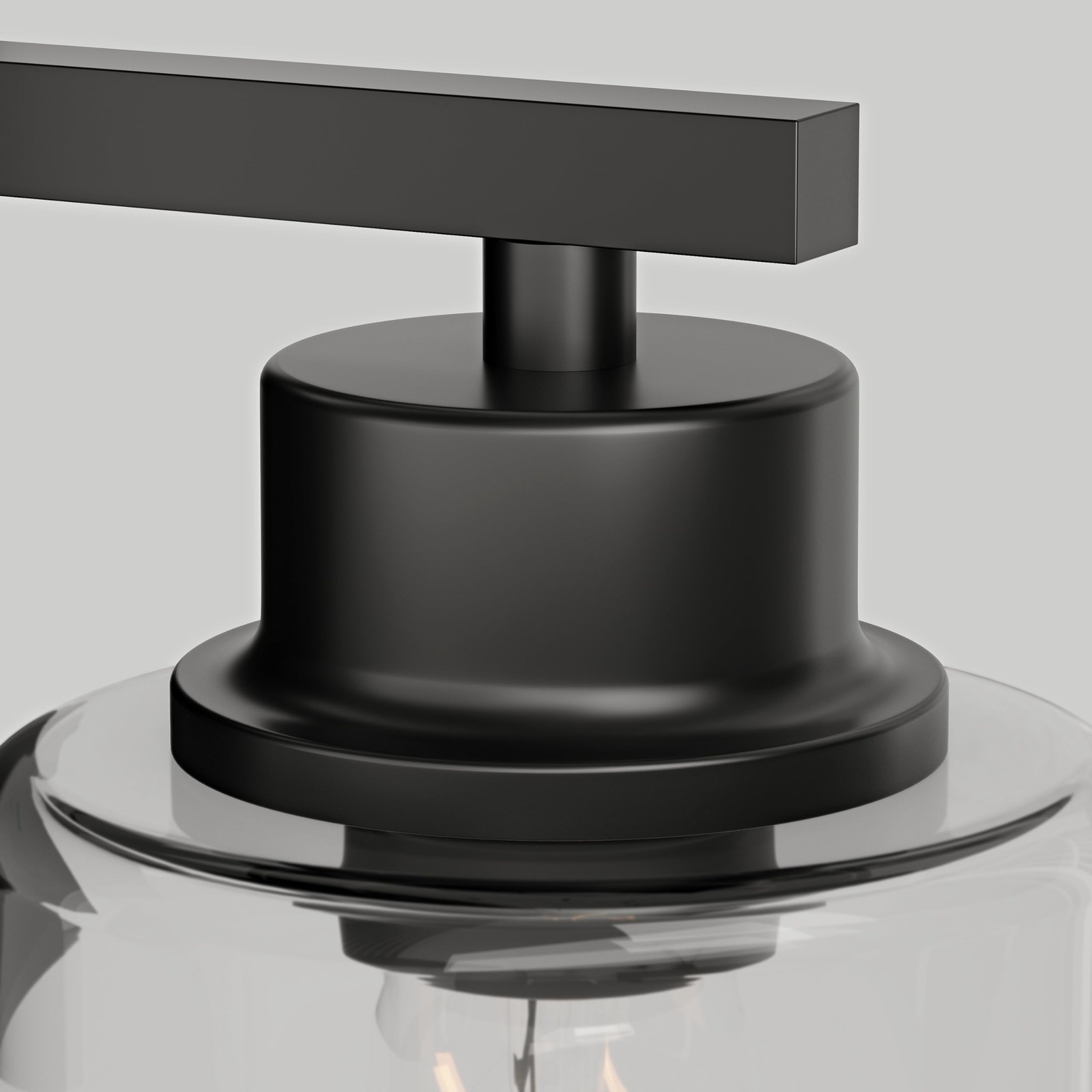 Wireless Battery Operated Wall (2 Pack), Black(Clear Lampshades)