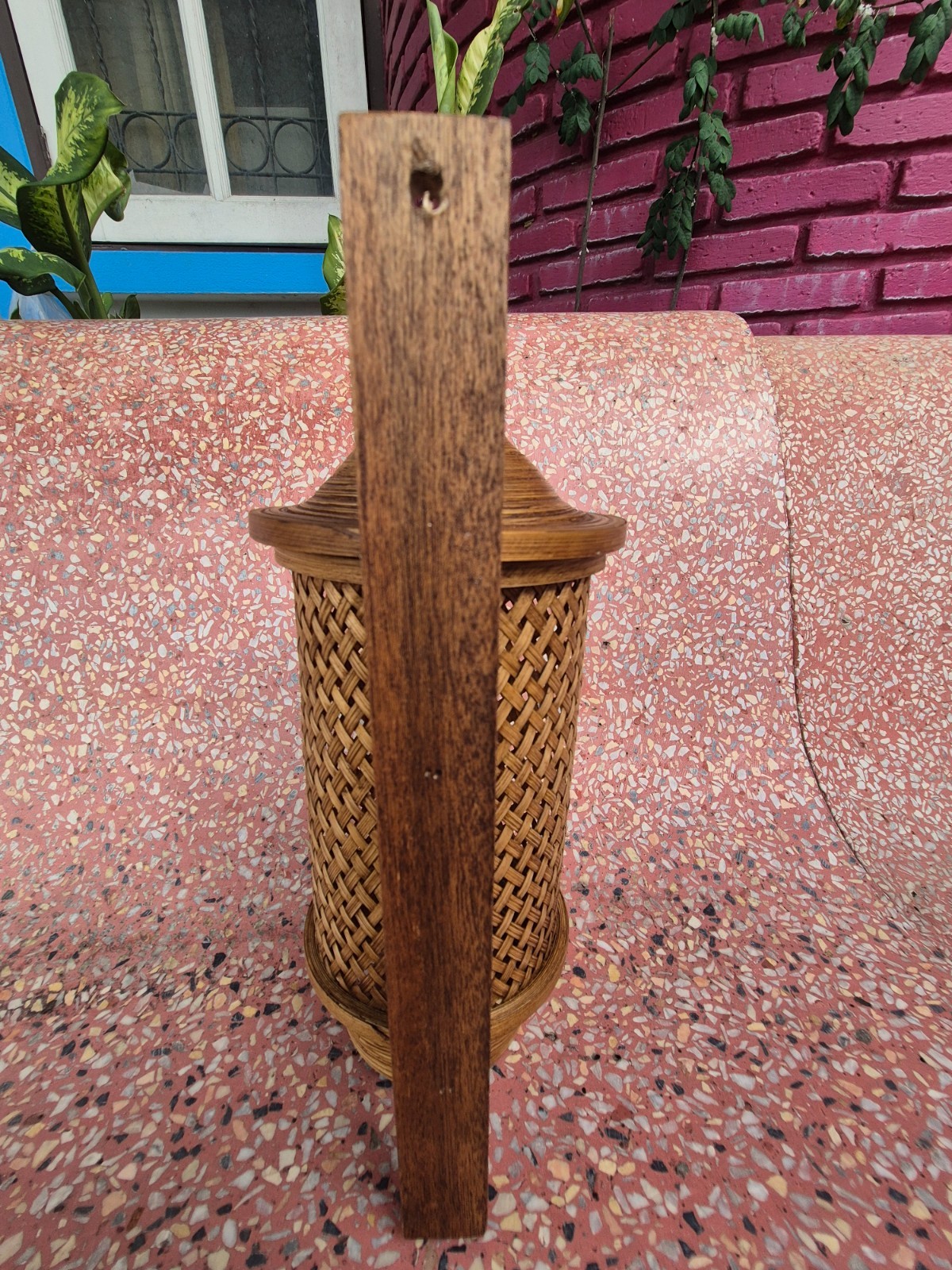 Handmade Bamboo Wall Light Fixture E27 Socket Rustic Wooden Sconce Lamp No bulbs