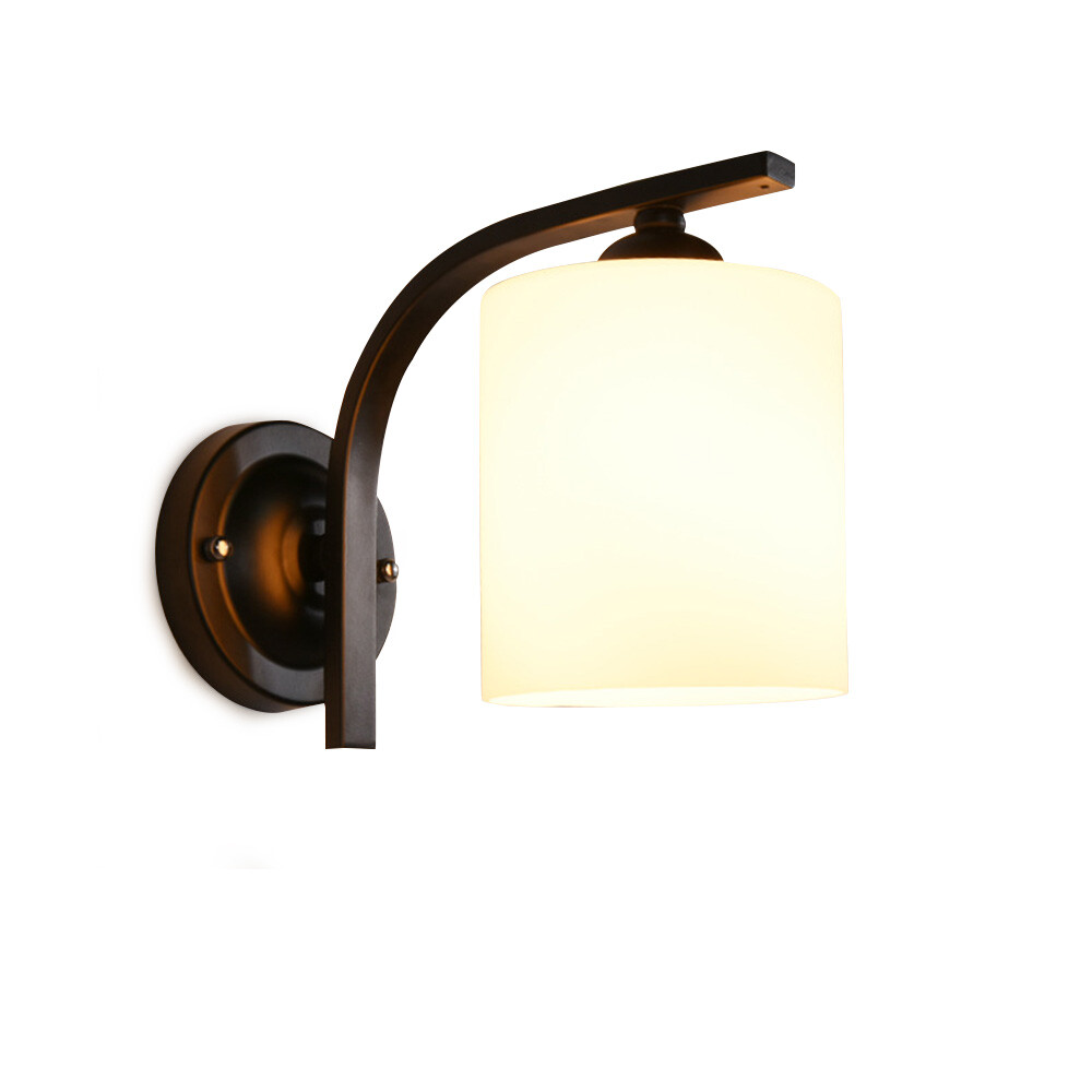 Modern Cylinder Glass Wall Light Sconce Lighting Lamp Fixture Bedroom Home Decor