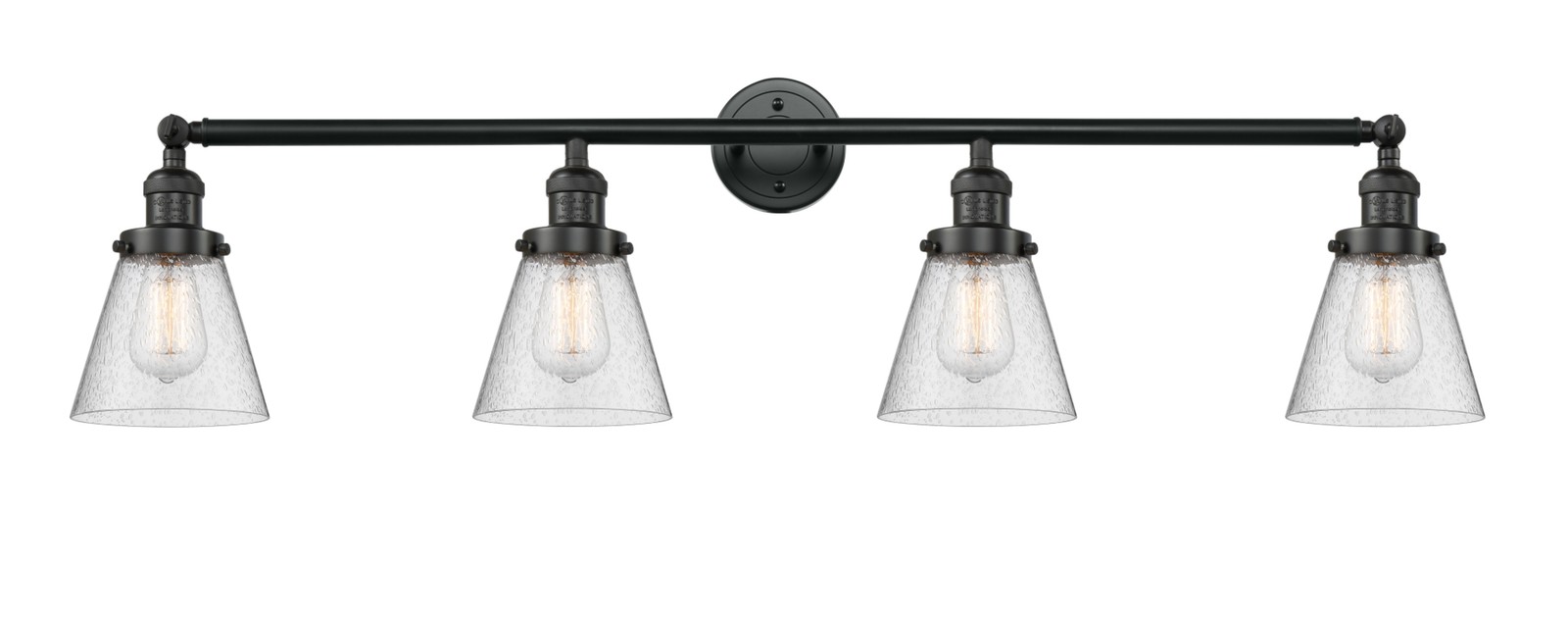 Innovations Lighting 215-10-42 Cone Vanity Cone 4 Light 42″W – Black