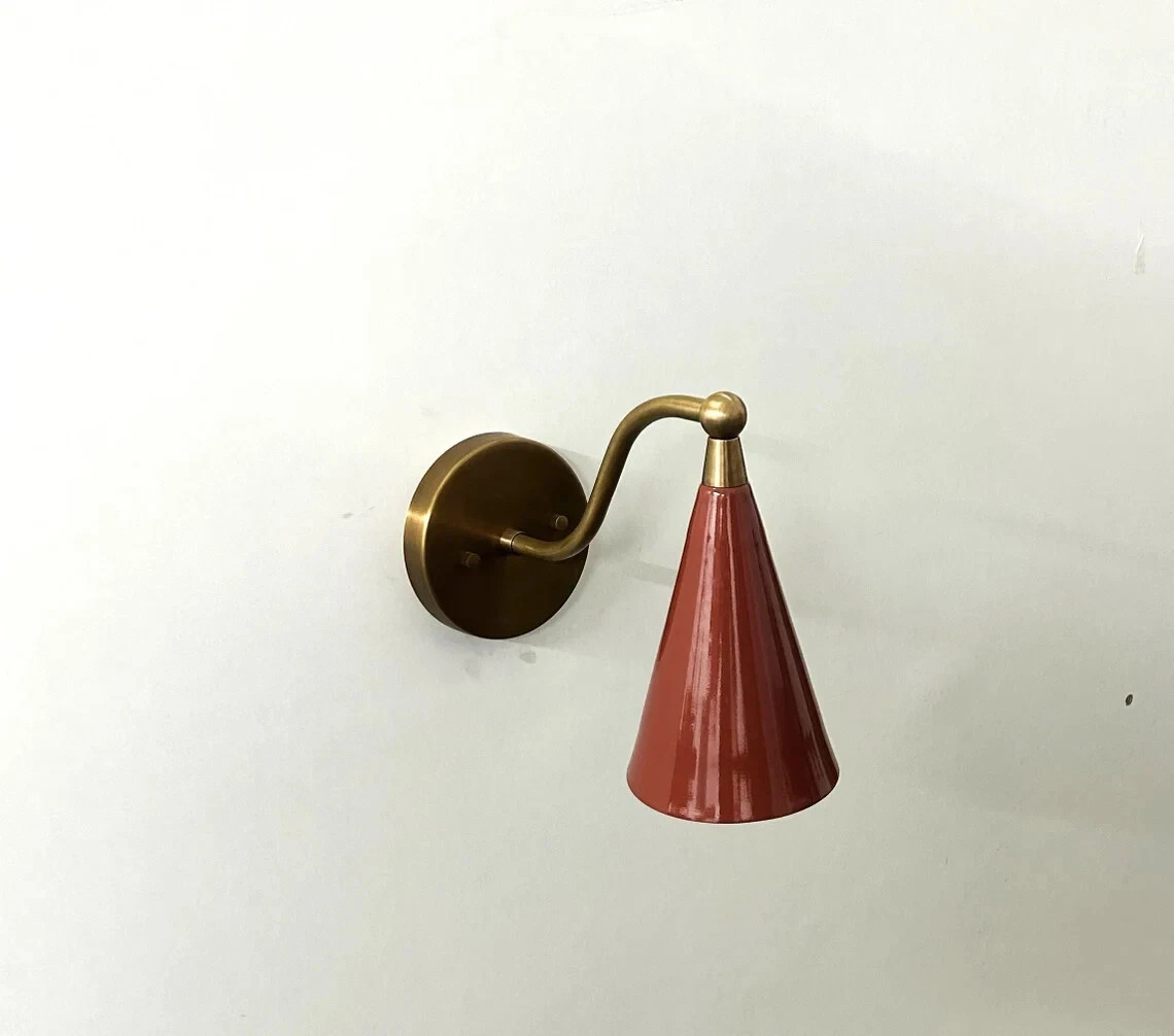 1 Light Modern Styl Mid Century Raw Brass Wall Lamp fixture Handmade Wall Sconce