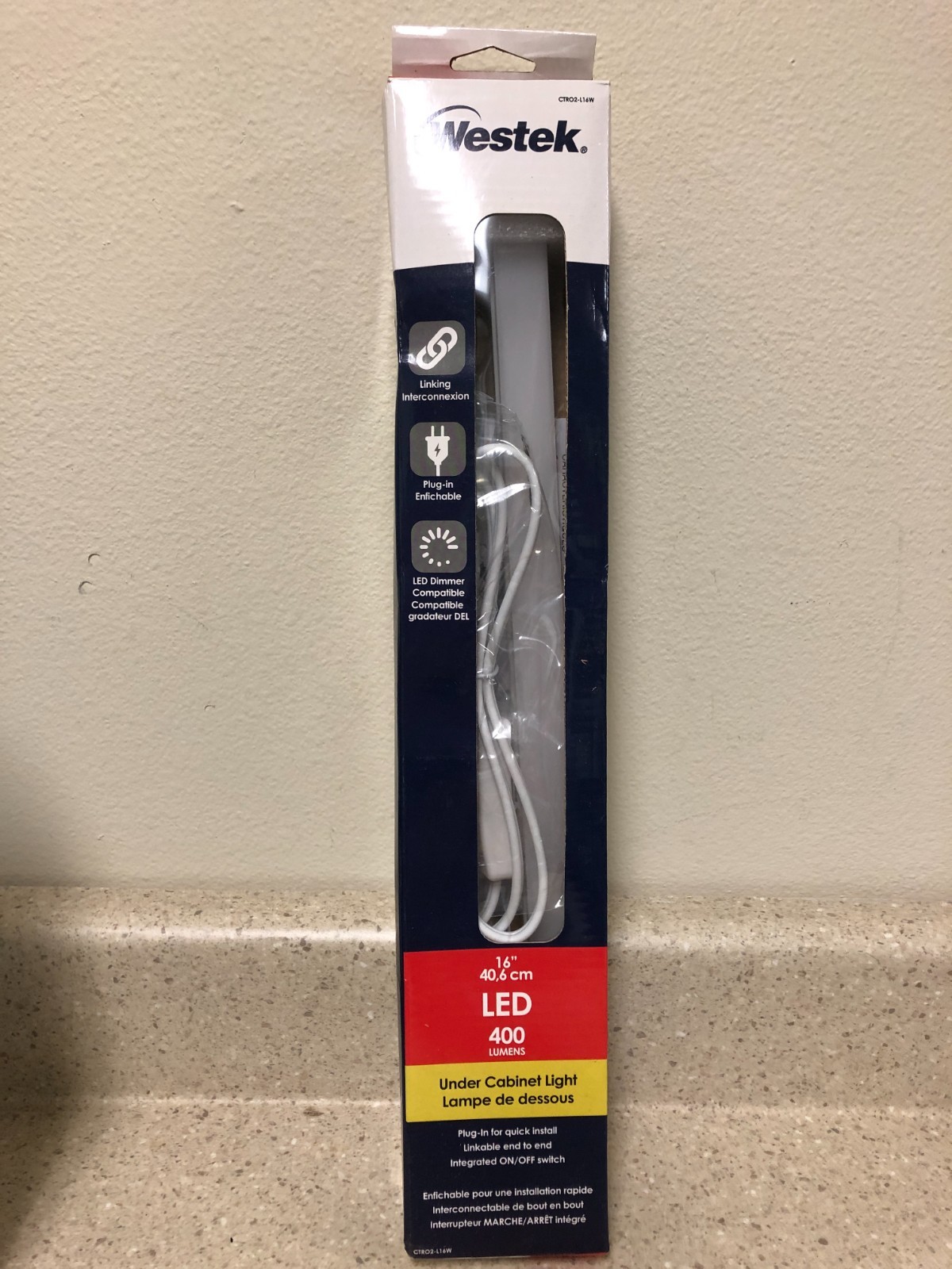 Westek 16 in. L White Plug-In LED Under Cabinet Light Strip 400 lm