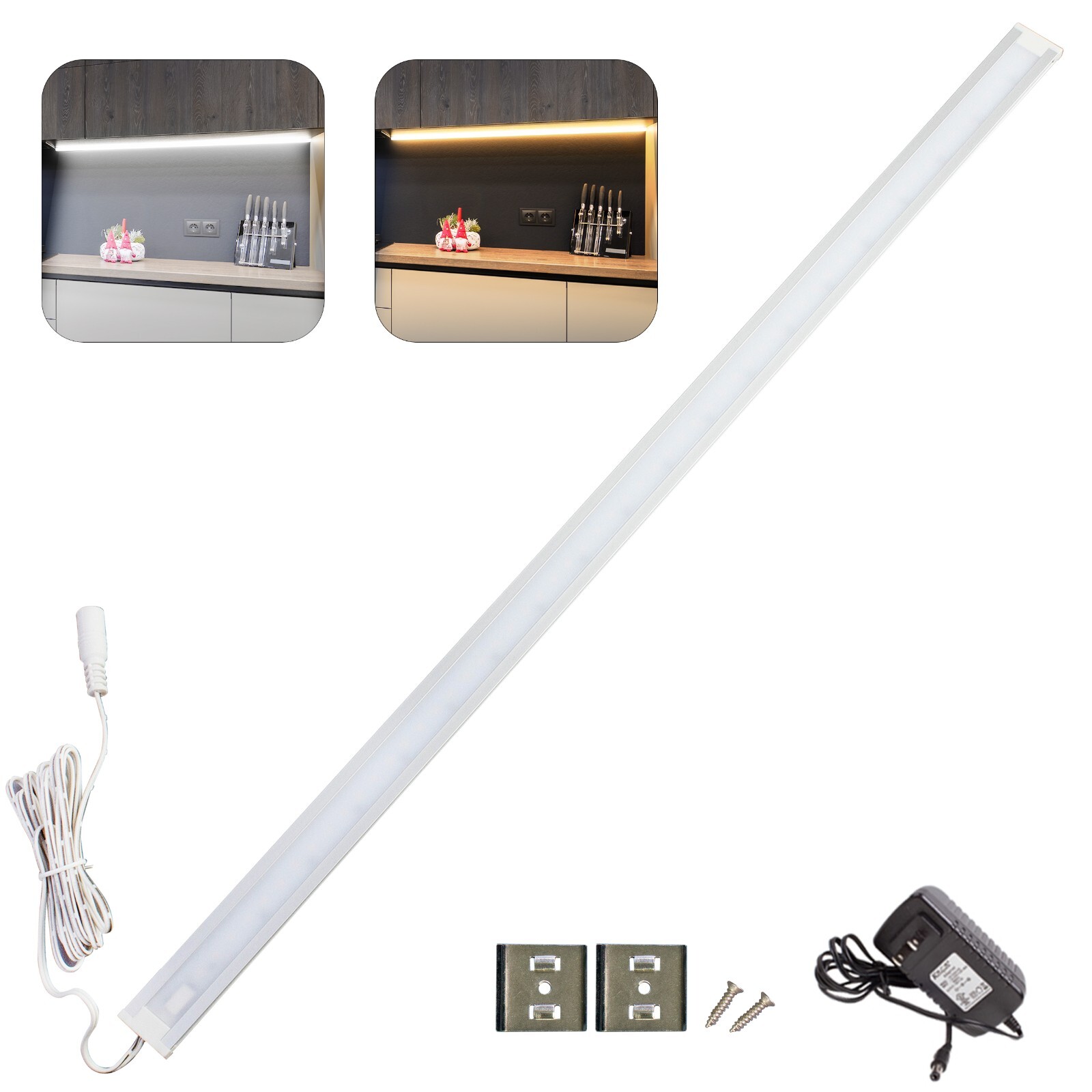 Under cabinet LED Light 24 inches + Touch On Off Switch Builtin+ UL Power Supply
