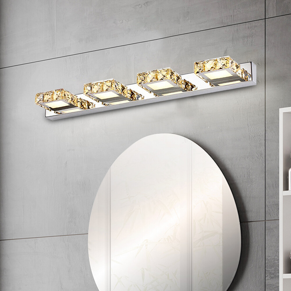 LED Crystal Front Mirror Toilet Wall Lamp Make-up Vanity Light Bathroom Modern