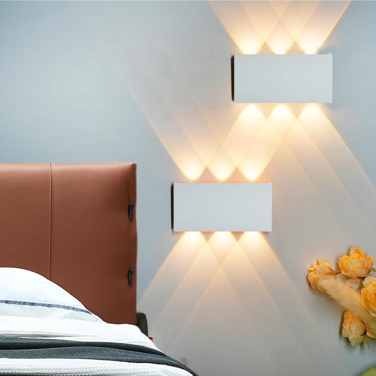 2 Pcs LED Magnetic Wall Sconce Lights,RGB 3600mah Wireless Bedside Wall Light