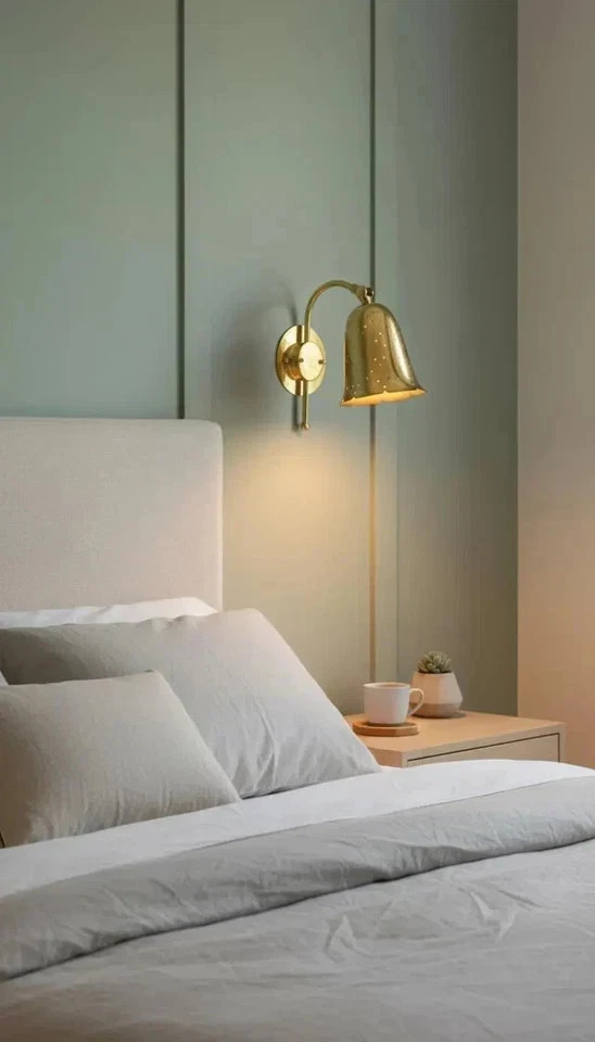 Perforated Brass Sconce – Handmade Unlacquered Brass Wall lamp in Bell Shape