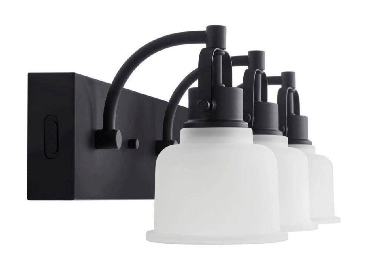 HDC Rockhill 22.07 in. 3-Light Black LED Bathroom Vanity Light Dark LED 51779